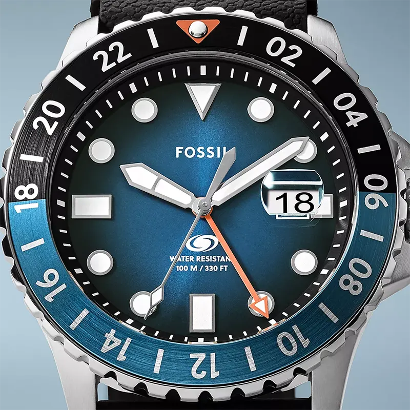 Fossil GMT Blue Black Dial Quartz Men’s Watch- FS6049